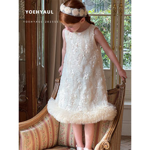 YOEHYAUL 25008 elegante fodera in cotone bambina abito <span class=keywords><strong>da</strong></span> <span class=keywords><strong>sera</strong></span> con paillettes senza maniche per bambini vestito compleanno <span class=keywords><strong>da</strong></span> principessa - Product Image 5