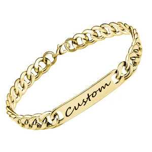 Lanli — bijoux plaqué or 18K, en argent Sterling 925, plaque <span class=keywords><strong>avec</strong></span> nom gravé sur mesure, <span class=keywords><strong>Bracelet</strong></span> pour hommes, femmes et bébé, cadeau d'anniversaire, tendance - Product Image 1
