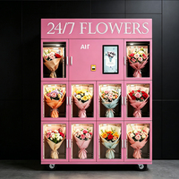 Distributeur Automatique de Fleurs Roses Personnalisable 10 Compartiments Écran Tactile Intelligent Casier à Bouquets Paiement Multiple Surveillance à Distance