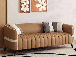 Sofá Doble de Cuero de Lujo Moderno Personalizado con Relleno de Esponja y Tela Sintética de PU para Sala de Estar o Diseño de Sofá de Hotel - Product Image 5
