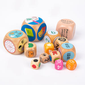 مكعب YC OEM مخصص حجم خشب النردي بتقنية الاشعة تحت الحمراء طباعة خشبية نقطة النردي بالجملة بالجملة نرود فنية خشبية بالجملة - Product Image 1