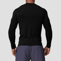 Vente en gros de chemise athlétique à manches longues pour hommes D-DCX1075 style sportif respirant et évacuant l'humidité pour l'entraînement motif solide