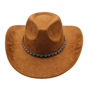 Sombrero Vaquero Unisex Personalizado con Logotipo, Sombrero Fedora de Ala Ancha de Tela de Gamuza para Protección Solar, para Uso Diario - Product Image 4