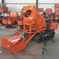 Nouvelle Mini Bétonnière Compacte 800L Autochargeante, Mini Dumper Portable Automatique sur Chenilles, Malaxeur à Ciment Mobile