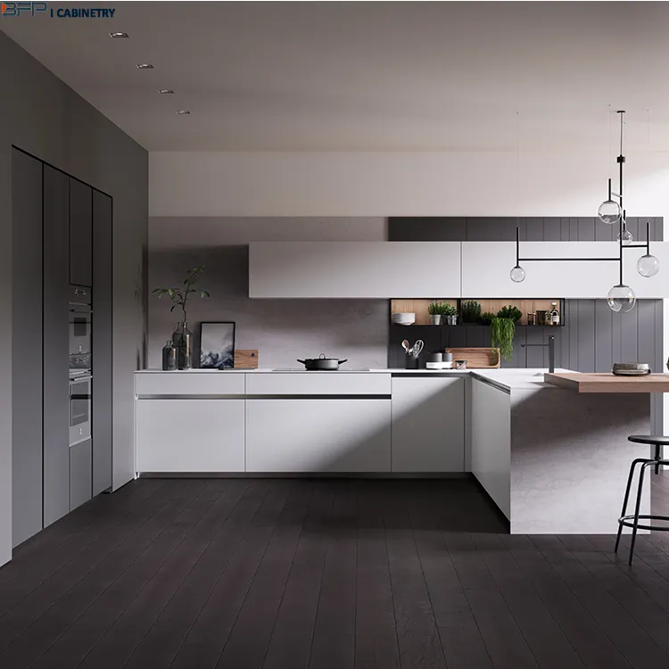 BFP Modern Black and White Lacquer Kitchen Design