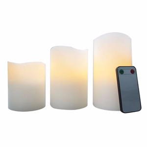 Matti's <span class=keywords><strong>lot</strong></span> de trois cire blanc télécommande LED <span class=keywords><strong>bougie</strong></span> - Product Image 1