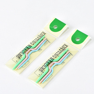 Aiguilles à tricoter en plastique en forme d'arc, lot de 3, courbées, à grand œillet, pour couture à la main, travaux manuels, fabrication de pulls DIY - Product Image 4