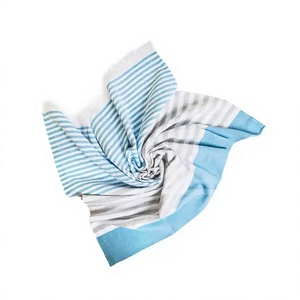 Serviette de bain et de plage pour femme, en coton premium, élégante et luxueuse, imprimée à rayures, style hammam turc, douce, écologique, séchage rapide - Product Image 1