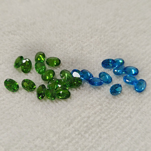Zircone cubique, pierres synthétiques en vrac, aigue-marine/vert, forme ovale, taille facetée, pierres CZ pour la fabrication de bijoux - Product Image 4