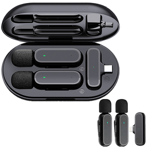 ไมโครโฟนไร้สายแบบหนีบปกเสื้อ K61 พร้อมกล่องชาร์จ สำหรับการถ่ายทอดสด วิดีโอ ถ่ายภาพ รายการสด สัมภาษณ์ และวิดีโอบล็อก - Product Image 1