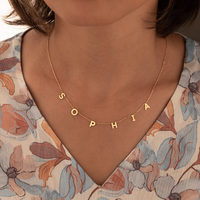 Collier pendentif personnalisé QIUHAN en acier inoxydable plaqué or 18 carats, tendance pour anniversaire, collier avec initiale personnalisée