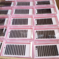 Extensions de cils personnalisables noir mat, volume mixte russe, en soie et faux vison, fabricant de plateaux d'extensions de cils