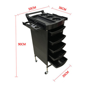 Chariot de <span class=keywords><strong>Salon</strong></span> à 5 Tiroirs Multi-Niveaux en Plastique, Roulant, avec Porte-Gobelets et Plateau Supérieur pour Coiffeur/SPA et Usage Esthétique - Product Image 6
