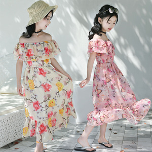 Productos Más Vendidos, Nuevo Vestido Largo de Gasa con Estampado Floral para Niñas, Vestido de Fiesta para Niñas, Ropa Infantil al por Mayor - Product Image 4