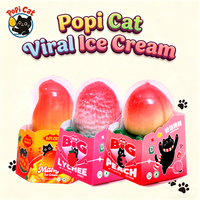PoPI CAT 3D Virus Es Krim Selebriti Internet Rasa Mangga Campur Leci Persik Buah Tropis Segar Beku Kotak Dessert 75g untuk Musim Panas