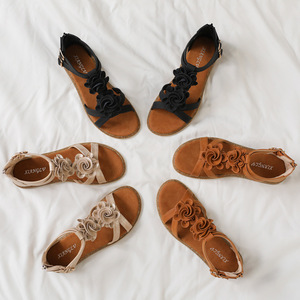 Sandalias Romanas Planas de Verano 2026 para Mujer, Diseño Floral Bohemio, Antideslizantes, con Cierre Trasero, Zapatos de Playa - Product Image 4