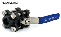 Válvula de Bola de Acero Fundido/Acero al Carbono de Tres Piezas con Rosca Interna y Brida para Soldadura de Gas, Diseño OEM CFire Safe, PN16-PN64 para Tuberías