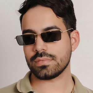 Lunettes de soleil rectangulaires à petite monture pour hommes et femmes, logo personnalisé, nouvelle mode 2025, UV400, en alliage, style carré - Product Image 2