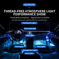 Tira de luz flexible para decoración de coche, luz led ambiental para interior de suelo, ambiente, 12V, 5050 RGB, aplicación móvil, diente azul