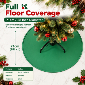 LEDUN 71cm Round <b>Silicone</b> Christmas Tree Base <b>Mat</b> Waterproof Anti-Scratch Christmas Tree Stand Floor Protector Tray - Product Image 6