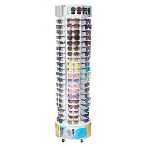 Présentoir rotatif pour lunettes <span class=keywords><strong>de</strong></span> soleil avec miroir supérieur et tiroir inférieur. Support à lunettes avec porte-étiquettes et <span class=keywords><strong>panneau</strong></span> publicitaire pour <span class=keywords><strong>la</strong></span> vente au détail. - Product Image 1