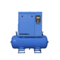 Petit compresseur d'air à vis rotatif industriel PM VSD 2,2 kW 3,7 kW 3 CV 5 CV 220 V monophasé avec réservoir