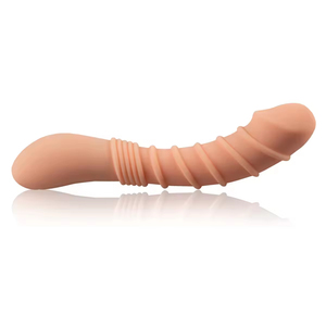 Wild Ribbed Vibe Sex Toy 10 <b>Vibration</b> Functions One-Key Burst IPX5 Waterproof USB Rechargeable Flesh/Black - Product Image 4