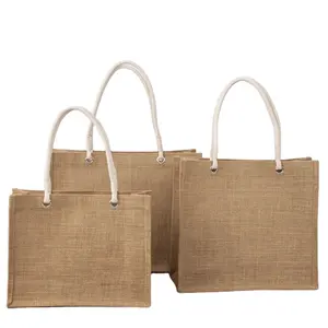 Leinen benutzerdefinierte Jute-Baumwolle Leinen-Handtasche einkaufstasche herstellung LOGO