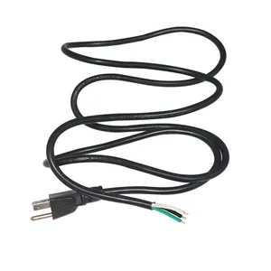 Cable de CA de repuesto para electrodomésticos, cable de alimentación de 3 cables, con extremo abierto, 125V, 10A, NEMA5-15P EE. UU.