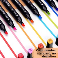 Stylo marqueur Starry 24/36/48 couleurs, stylo aquarelle double face pour enfants, pour élèves du primaire, rechargeable, 168 couleurs