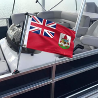 Bandera de Bermudas de 3x5 pies, poliéster de lujo resistente y duradero, para interiores/exteriores con rayas cosidas y ojales de latón