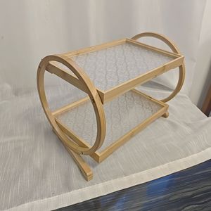 Estante de Almacenamiento de Bambú de Doble Capa, Rectangular, Color Madera Natural, Ecológico, Tipo Vertical, para Productos de Cuidado Personal, Uso Doméstico - Product Image 1