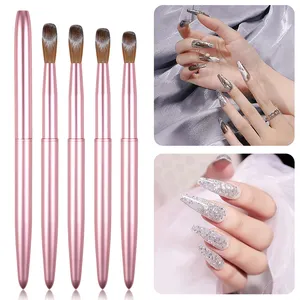 LOGO Custom Professional 777 Kolinsky Acrylic Nail Brush Crimped 100% Pure Kolinsky Brush For Acrylic Nails