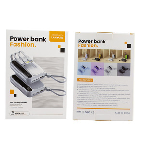 2025 nouveau HT-DX242 PD 22.5W charge rapide tout nouveau chargeur <span class=keywords><strong>Super</strong></span> rapide câbles intégrés Portable 10000mAh personnalisé Power BankTorch - Product Image 6
