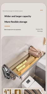 Portasciugamani pieghevole da parete, pratico portaoggetti per il <span class=keywords><strong>bagno</strong></span>, organizer <span class=keywords><strong>salvaspazio</strong></span> per uso domestico e alberghiero - Product Image 5