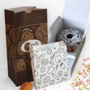 Custom <b>Bag</b> Cookie Packaging Paper <b>Bag</b> Paper <b>Bags</b> Bakery Bread Food Packaging Boxes Cookie Box Cake Gift Box logo Pastry Takeaway - Product Image 1