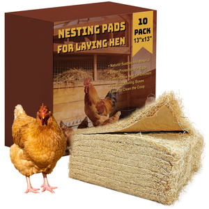 Almohadillas de Fibra de Madera Natural para Nidos de Gallinas, 13"x13", Paquete de 10 - Directo de Fábrica, Forros para Cajas de Nido para Protección de Huevos - Product Image 1