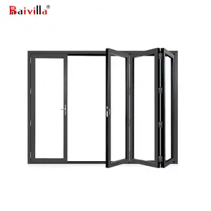 Cheap Aluminum Bi Fold Door Folding Window And Door Price Aluminum Double Glass Bifold Door