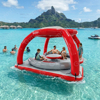 Île flottante gonflable avec auvent, cabane flottante pour jeux aquatiques et protection solaire