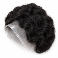 Prothèse capillaire brésilienne GE-SA auto-adhésive à ondulations profondes, en PU sans couture, cheveux Remy, étanche, avec adhésif de qualité médicale pour remplacement