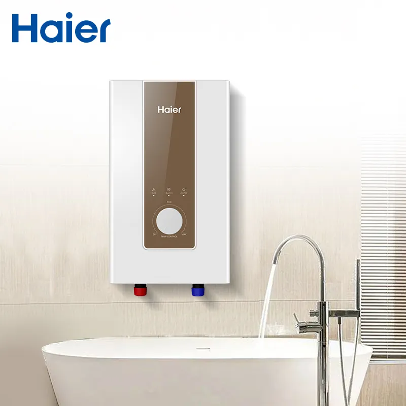 Haier, precio al por mayor, profesional, 220V, 4500W, termostato automático montado en la pared, calentador de agua eléctrico instantáneo sin tanque