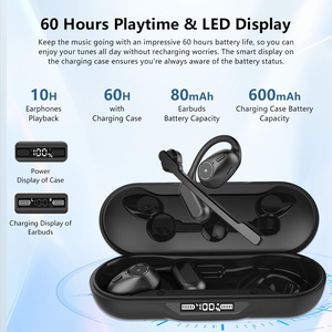 Écouteurs ouverts avec microphone détachable, écouteurs TWS, micro-casque sans fil avec long bâton de microphone pour les affaires - Product Image 2