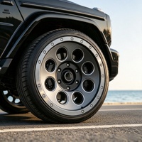 Nouvelles jantes bicolores noires brillantes personnalisées, 8 découpes circulaires, lèvre argentée usinée, 6 trous, pour camion, SUV, tout-terrain, Jeep, en alliage d'aluminium 9.0J