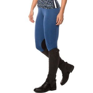 Premium Woven Equestrian Horse Riding Tights with <b>Suede</b> Knee Patch on Technical <b>Fabric</b> Riding Leggings Women Tights Horse Riding - Product Image 1