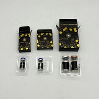 Échantillonneurs cosmétiques en feuille d'or pour 2 flacons de peptides de 10 ml avec plateau à 2 compartiments de 10 ml et emballage en boîte