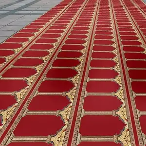 カスタマイズされたベルベットの厚い子供たちの祈りの旅行イスラム教徒のカーペットと壁から壁へのモスクマスジッドカーペット
