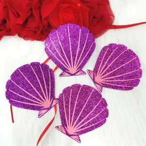 Violet paillettes sirène coquillages mignon mamelon couverture Sexy Pasties décoratif en gros mamelon couverture adhésif