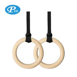 Body Building Fitness Equipment Wooden Gymnastic Rings High Strength Gym Rings