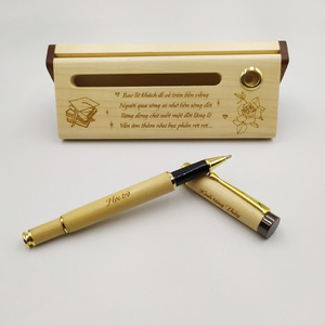 Bolígrafo de madera de bambú con luz láser para regalo, estuche de madera para bolígrafo - Product Image 4