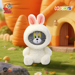 Autentico Portachiavi con Ciondolo a Forma di Gatto <span class=keywords><strong>e</strong></span> Topo in Peluche Morbido <span class=keywords><strong>e</strong></span> Leggero, con Orecchie da Coniglio, Regalo in Fibra di Poliestere - Product Image 4